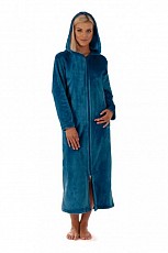 dámský župan Vestis 3656 SIENA dlouhá se zipem 6430 PETROLEJ